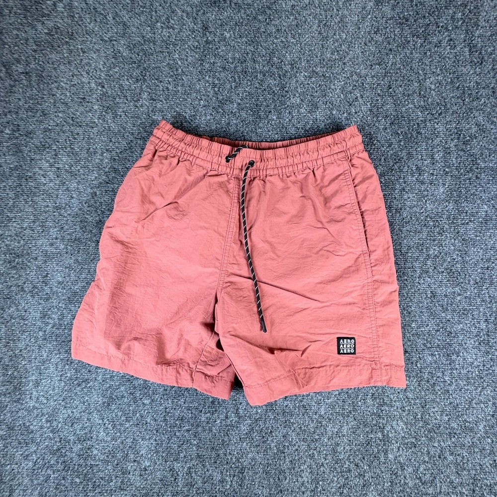 Aeropostale Swim Shorts Men 26x6 Light Coral Mesh Lined Nylon Pockets Drawstring